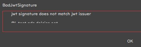 BadJwtSignature on hagoromo